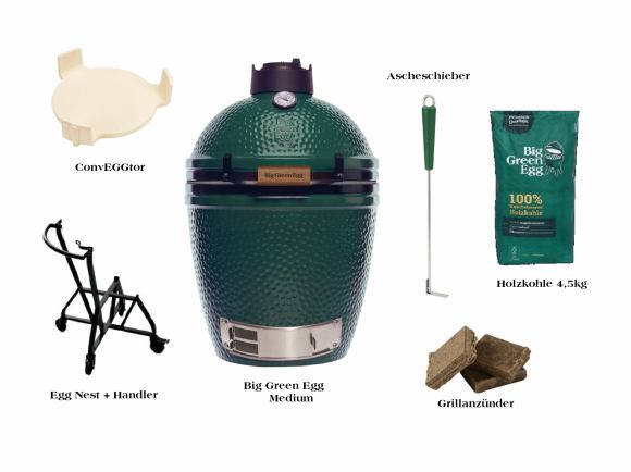 Big Green Egg Medium - 50 Jahre BGE - Jubiläums Angebot 1 mit Handler