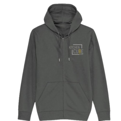 KitchenCube Textilien - Zip Hoodie mit Kapuze grau