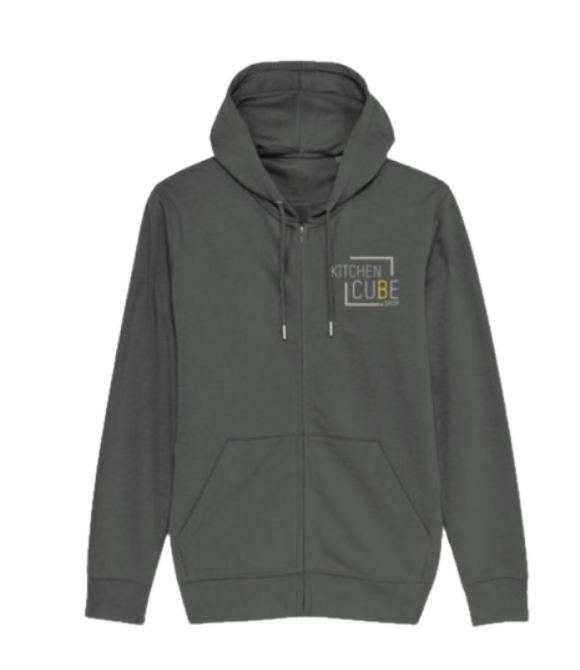 KitchenCube Textilien - Zip Hoodie mit Kapuze grau