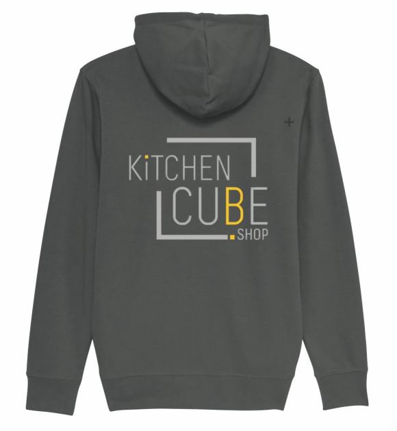 KitchenCube Textilien - Zip Hoodie mit Kapuze grau
