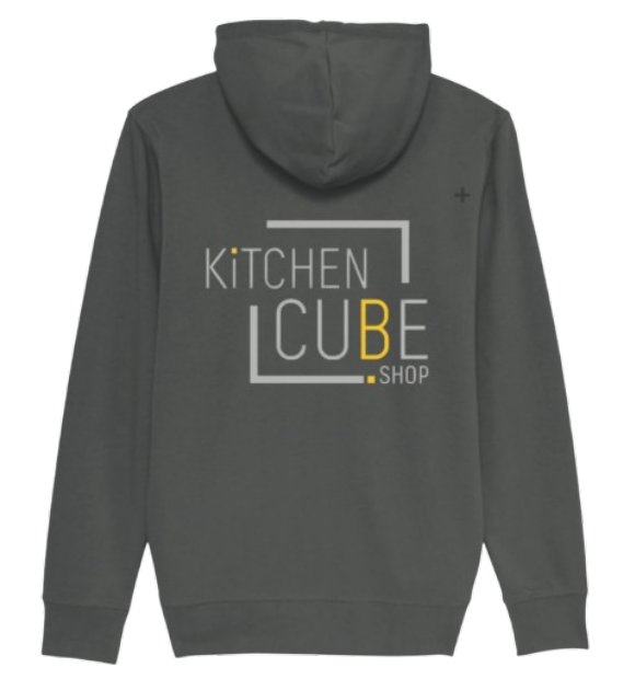 KitchenCube Textilien - Zip Hoodie mit Kapuze grau