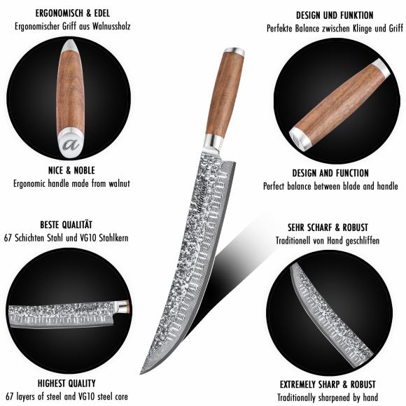 Damast Zerlegemesser - Damask Butcher Knife 26cm